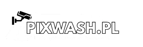 PixWash.pl – logo firmy czyszczącej kostkę, elewacje i dachy w Lubaczowie